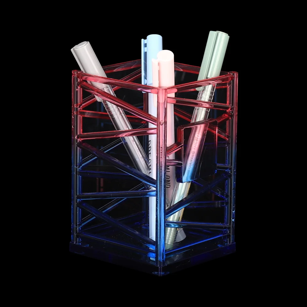 Factory Wholesale Stationery Set Acrylic Office Accessories Single Tabletop Organizer Pencil Acrylic Pen Holder