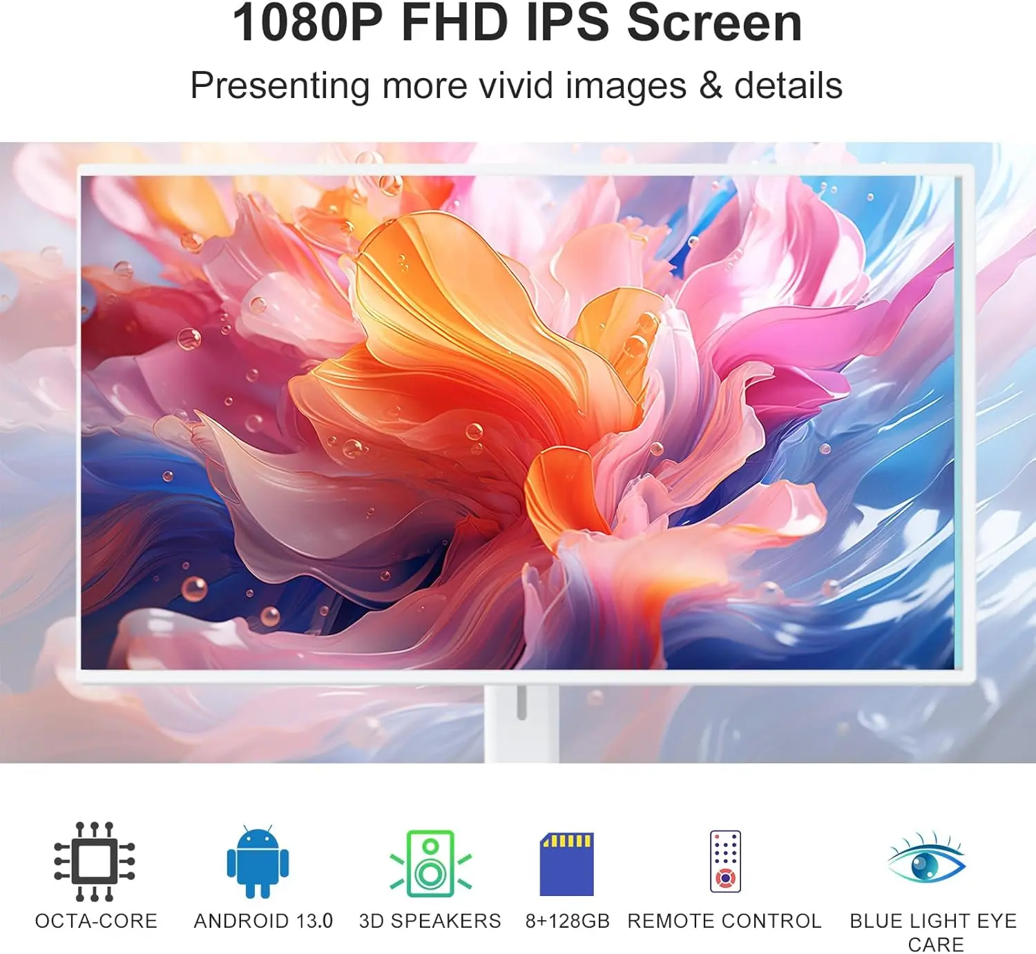 32-дюймовый умный портативный телевизор 1080P 8 + 128 г HshWeiy Портативный сенсорный экран телевизора Qualcomm 665 CPU полное вращение вращающегося ТВ