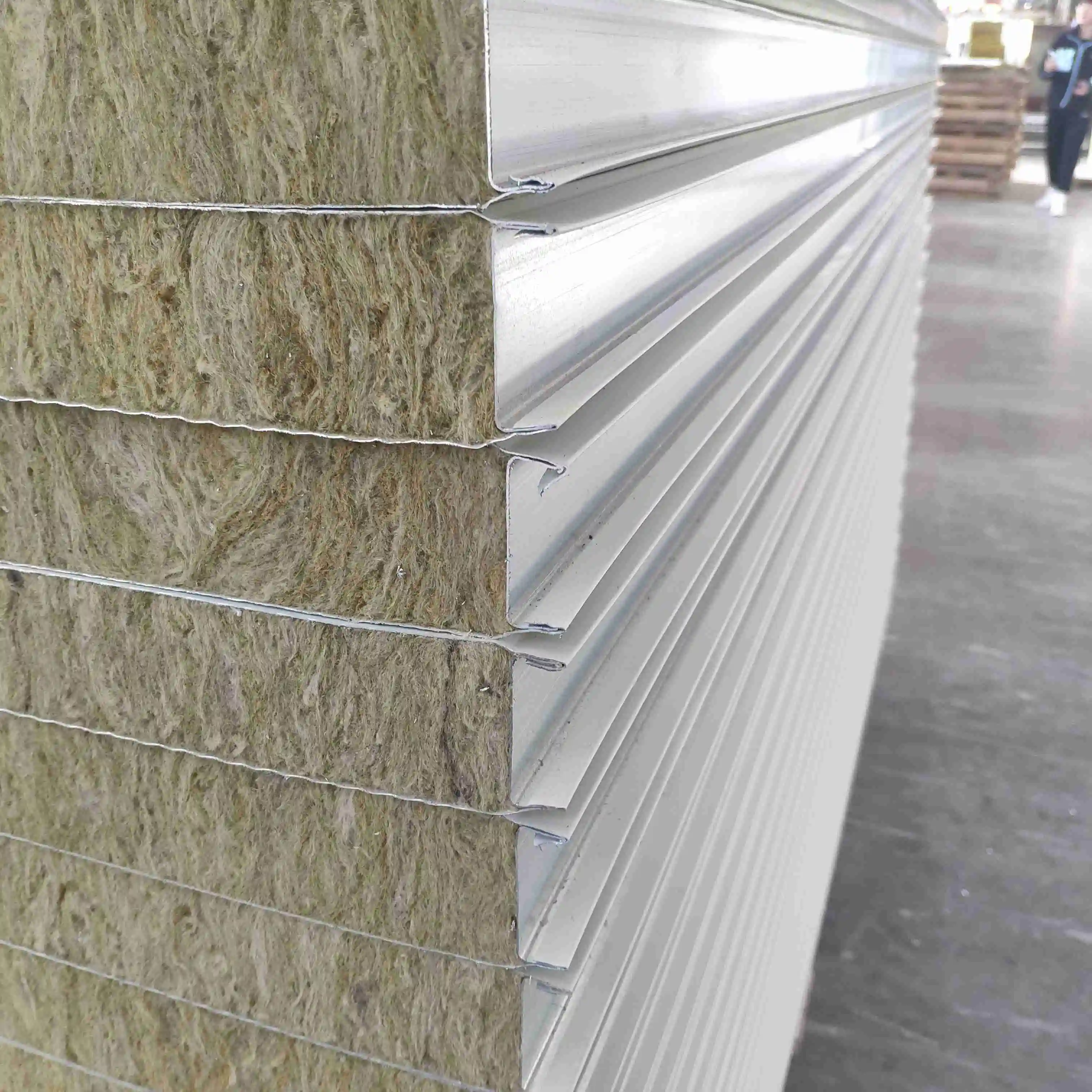 Wall Fire Proof Rock Wool Ceiling Roof Sandwich Panels
