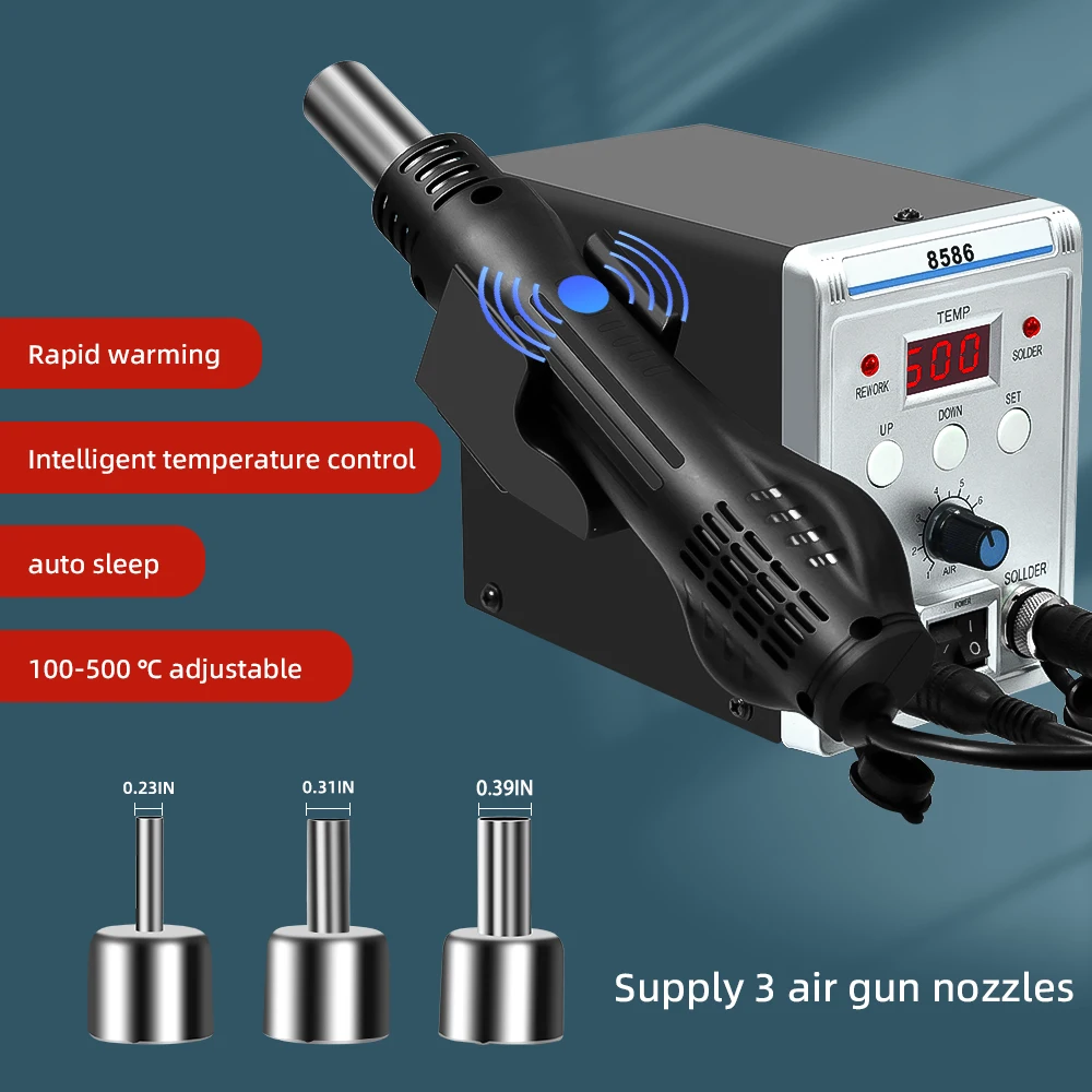 700W 2 in 1 SMD Rework Soldering Station LED Digital Display Hot Air Gun Solder Iron ESD Welding Repair Tools