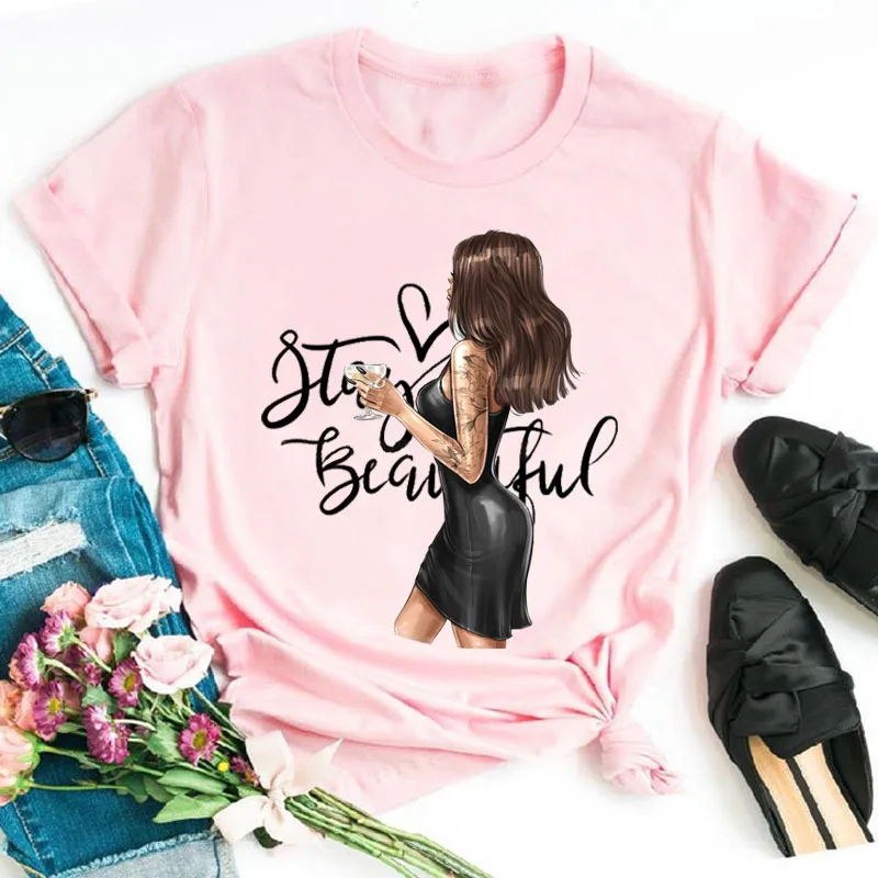 New Products Idea o-neck soft cotton tshirt New style custom pattern Fashionable Baggy Graphic Women T-shirts