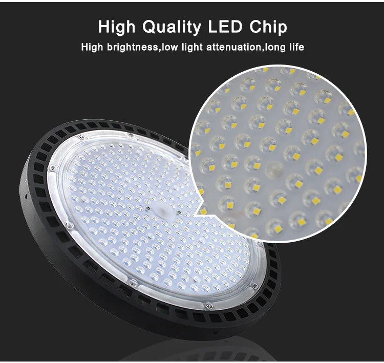 IP65 high bay light multi-power CCT selection 100W 150W 200W 240W warehouse UFO Led high bay light