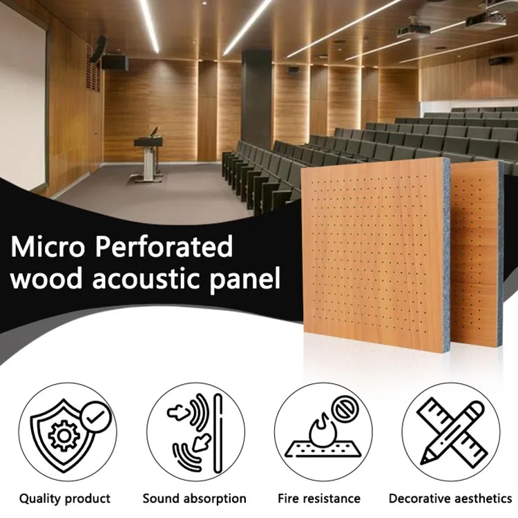 Conference Hall /3D 270*60 Wall Hole Sound Dampening Europe Warehouse Walnut Mgo Solid Wood Micro-Perforated-Acoustic-Panel