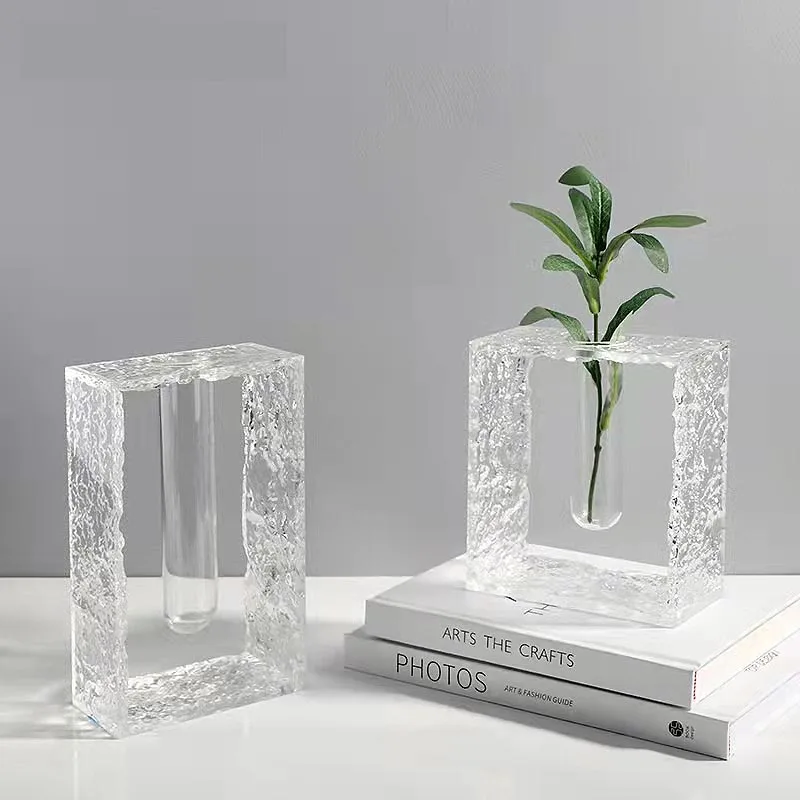 Acrylic Transparent Vase Simple Light Luxury Modern Living Room Vase Creative Indoor Illustration Vase