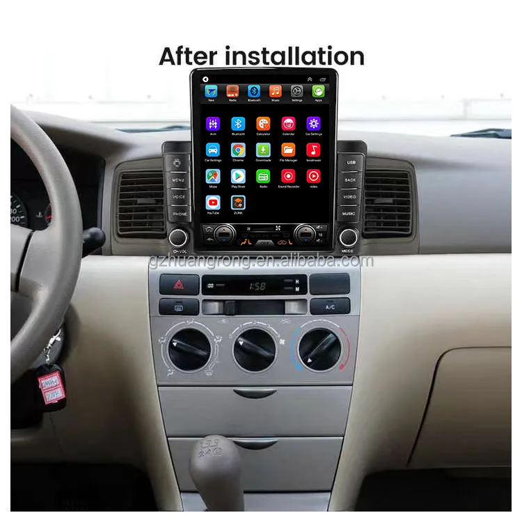 Tesla экран Android 12 Автомобильный видео для Toyota Corolla 2004-2012 Камера BT стерео Разделенный ключ огни GPS Радио android