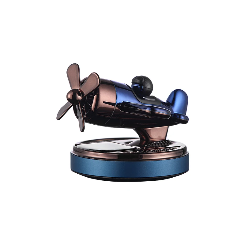 Hot selling auto interior products creative solar auto rotating aircraft fragrance accessories car freshener