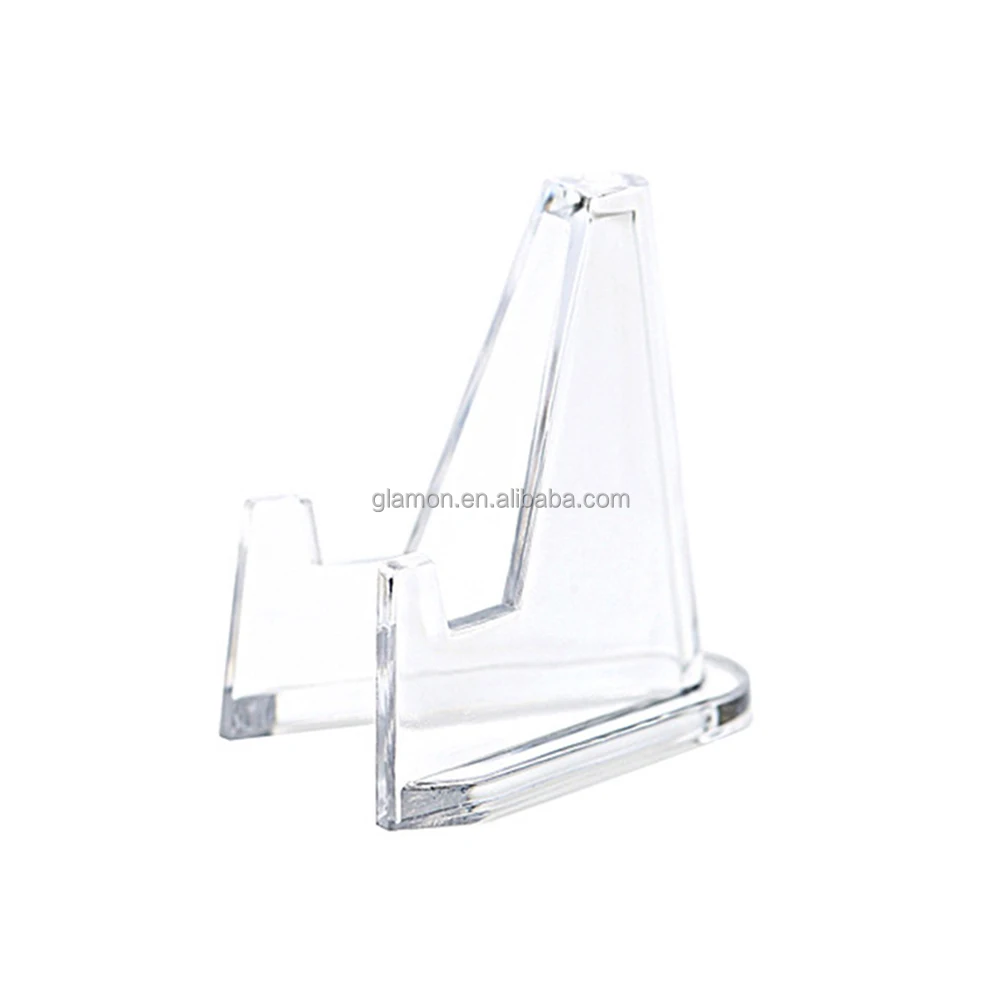Challenge coin medal clear plastic small easel stands rack acrylic mini coin display stand holder