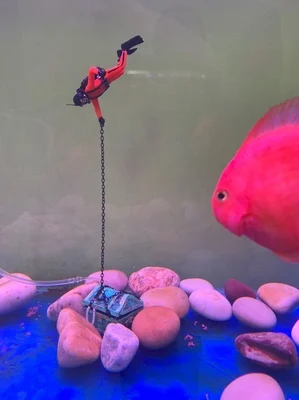 
Aquarium plastic fish tanks decoration Treasure seeking frogman 