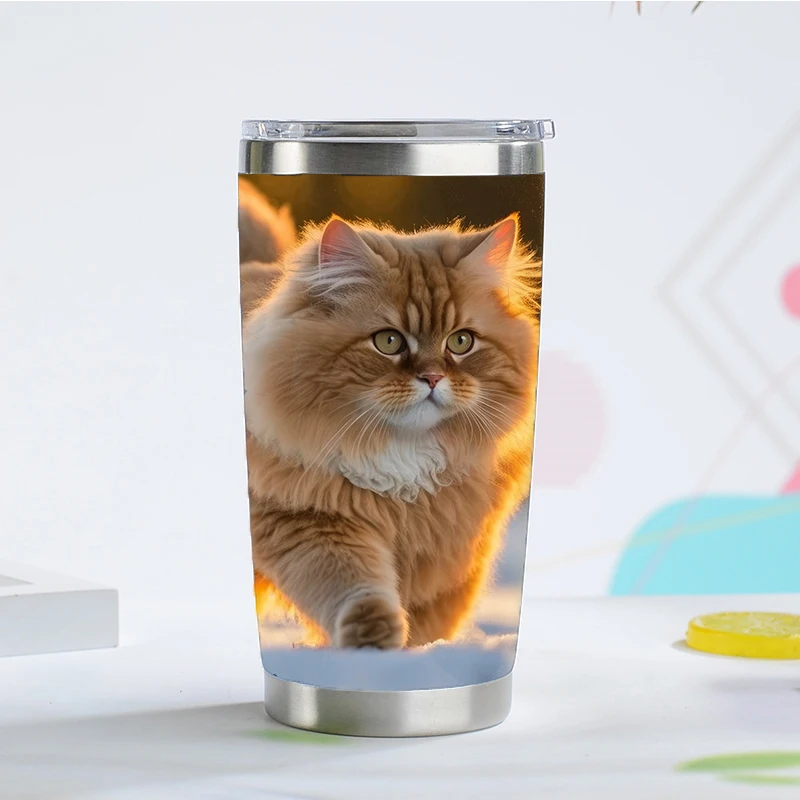 Wholesale Powder Coated 20oz Portable Auto Sipping Cup with 304 Stainless Steel Vacuum Insulation Tumbler Suitable for Outdoor