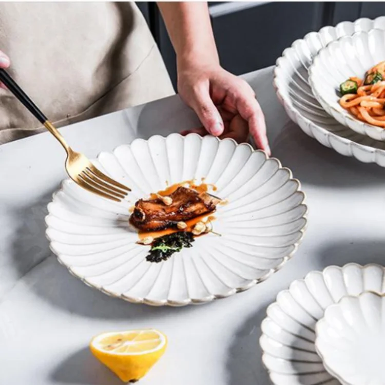 Daisy Cutlery Serving Tray Spoon Dinner Plates Set Bowl Cutlery Dishes Plates Ceramic Dinnerware Sets