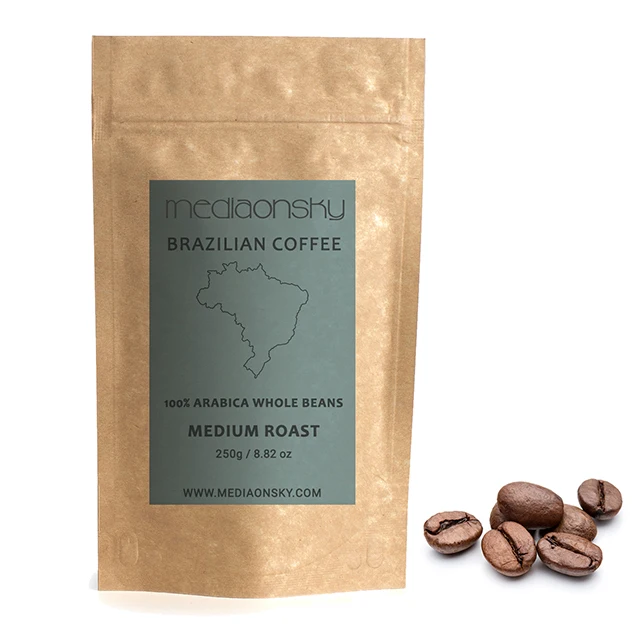 
Mediaonsky Cafe 250g Finest Single Origin Brazilian Roasted Coffee Beans Arabica 