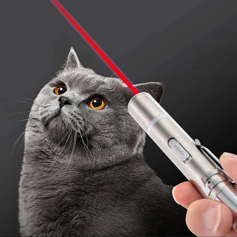 Cat Laser Toy Pen Interactive Toys for Indoor 7 Switchable Patterns Long Range 3 Modes Training Exercise Chaser Toy  USB