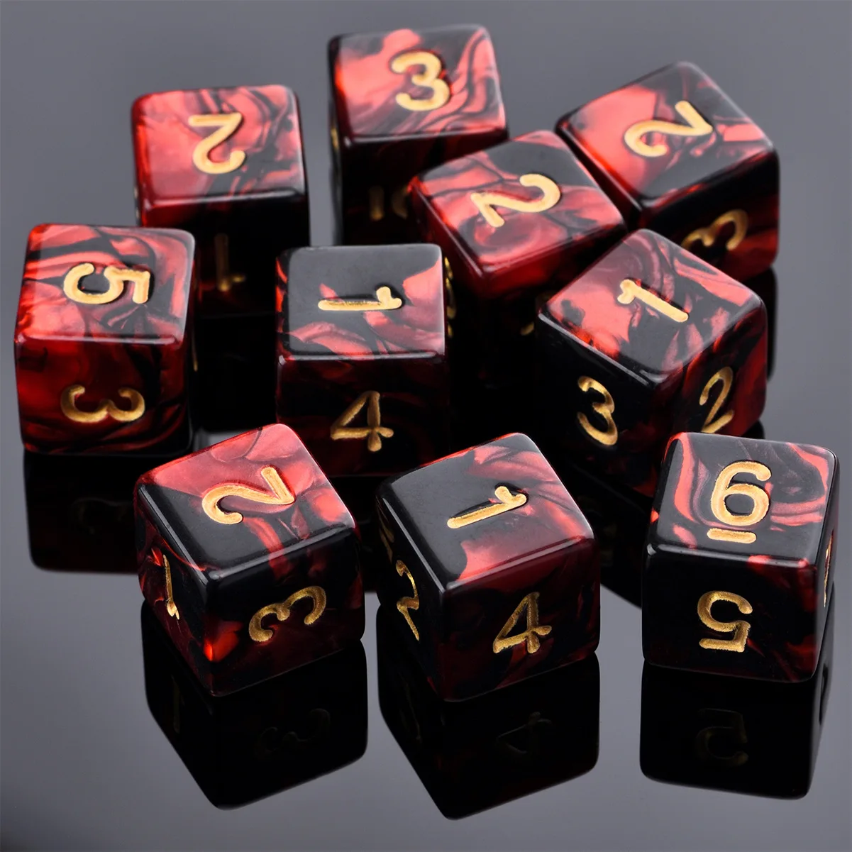 DESKJOY D6 модель многогранных игральных кубиков 16 мм акрил для настольных игр RPG DND с закругленными и квадратными формами аксессуар