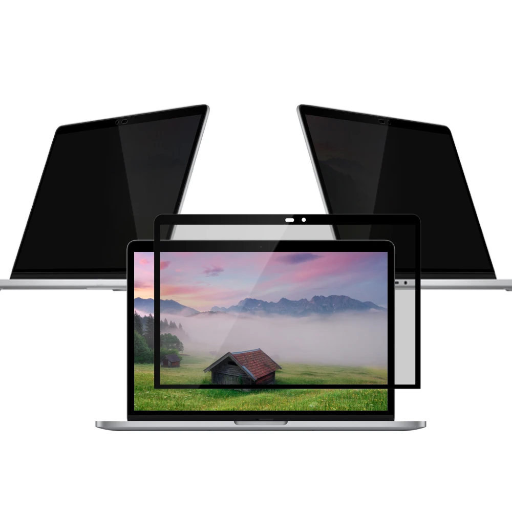 High Quality Black Frame Glue Washable Privacy Filter Anti-Peeping Pet Anti Glare Screen Protector For Macbook Air 13.3 inch