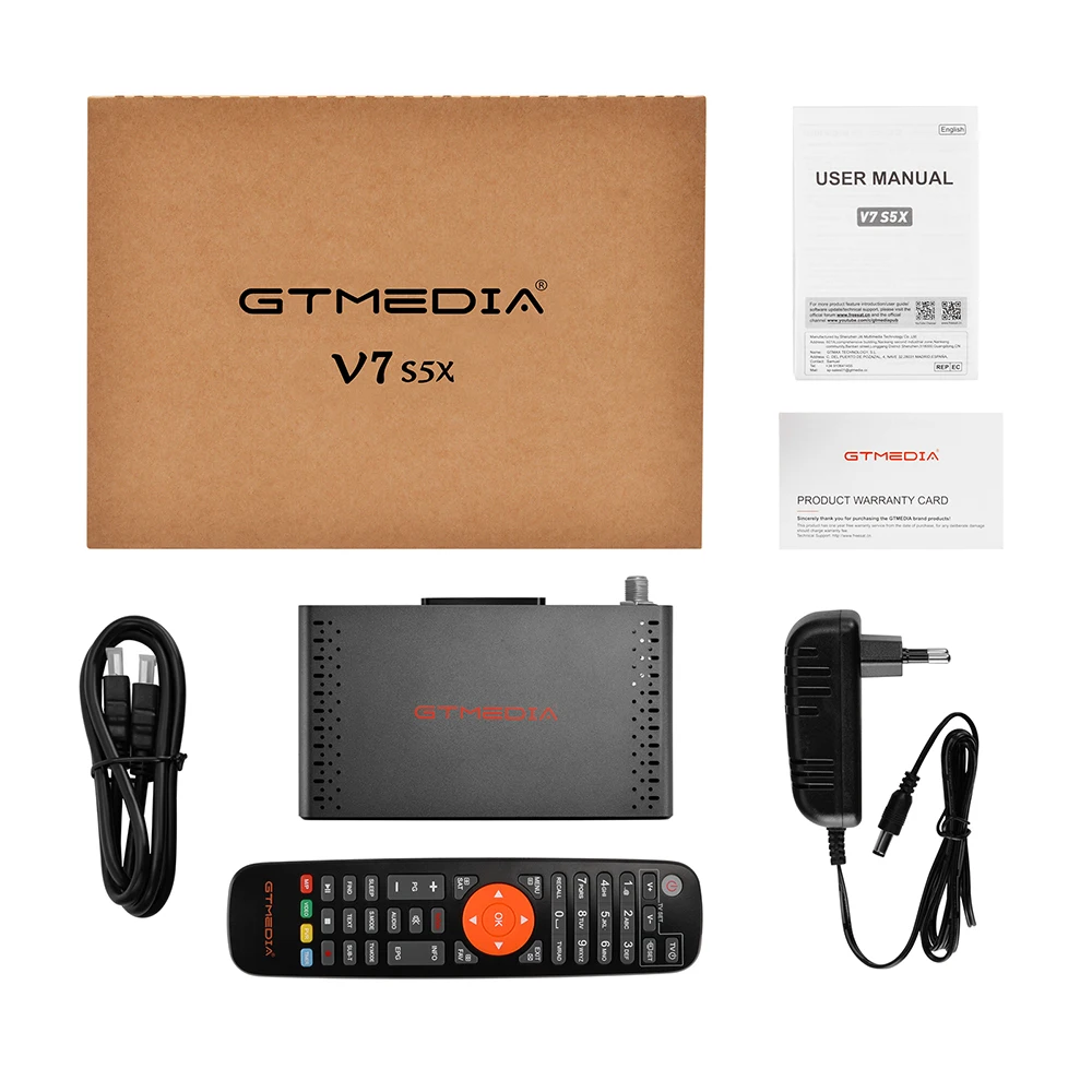 GTmedia V7 S5X поддержка DVB-S/S2/S2X 1080P H.265 AVS + однокабельная система USB Wi-Fi модем BISS автоматически изменяющийся Full PowerVu Декодер каналов кабельного телевидения
