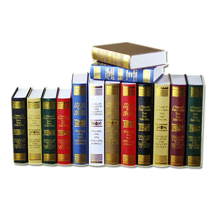 Wholesale packaging boxes gift box book shaped box cheap high quality decorative Fake book with hot stamping