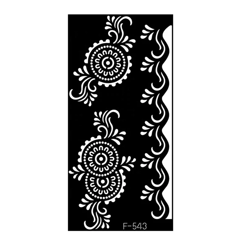 Factory Price Beauty Reusable Henna Temporary Drawing Tattoo Stencils For Hand