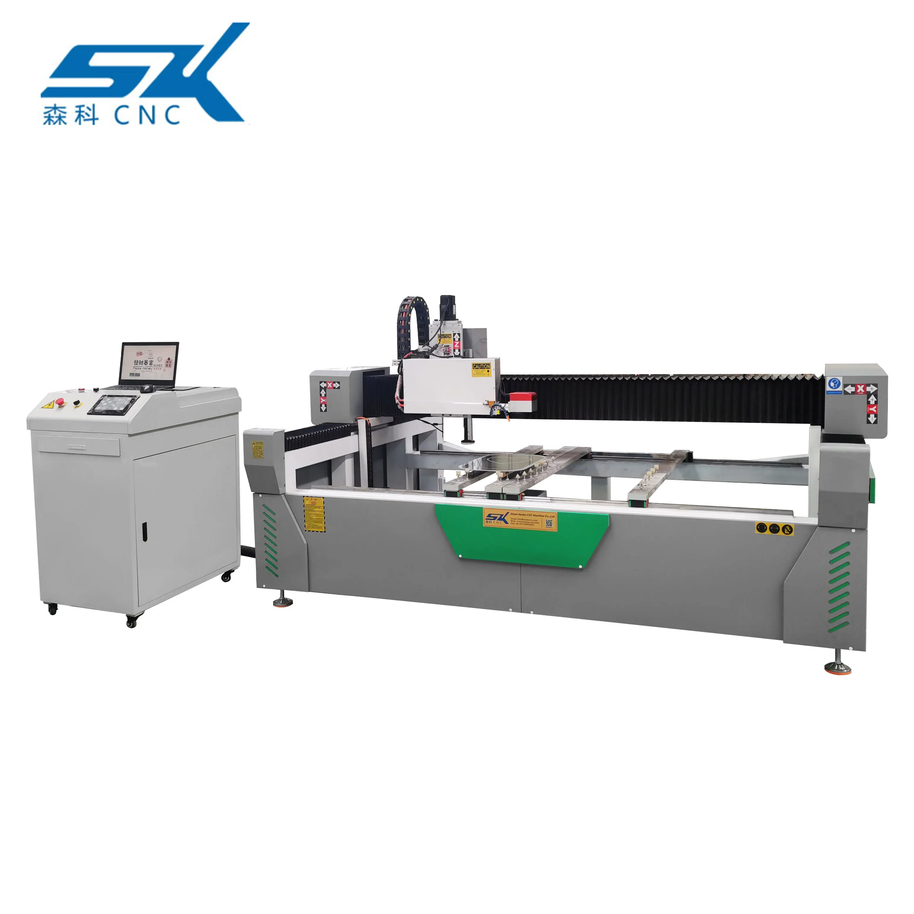 2000*1000mm CE Approved Stainless Steel Cable Tags Laser Marking Drilling Mirror Coat Removing Fiber Laser Sandblasting Machine