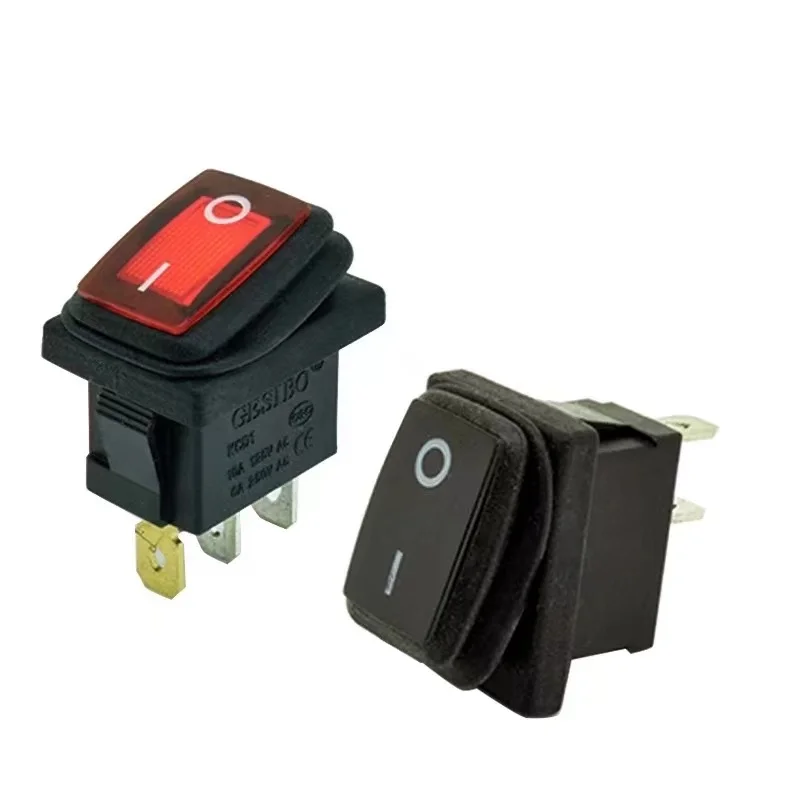KCD4-201NC 15/30A 250VAC DPST 2 Position Waterproof t125 rocker switch