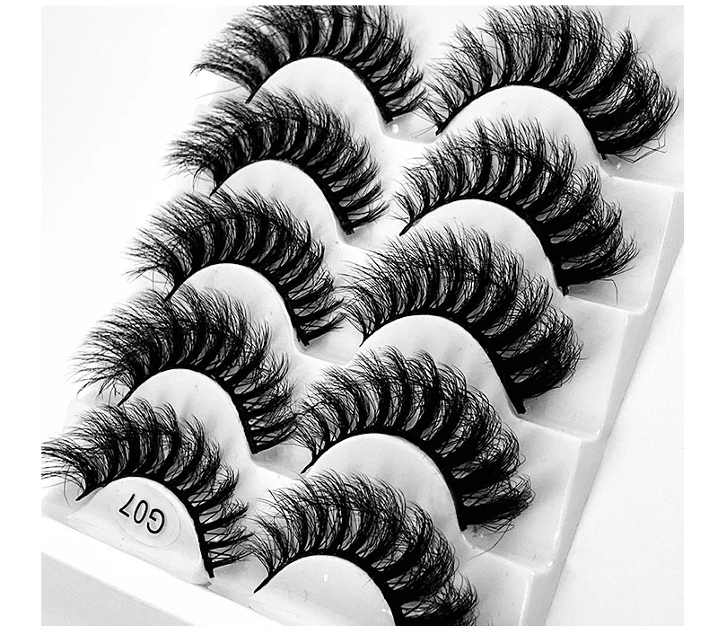 Wholesale 5 pairs 5D Natural False Eyelashes Soft Fake Eyelashes Extension 3D Silk Eyelashes