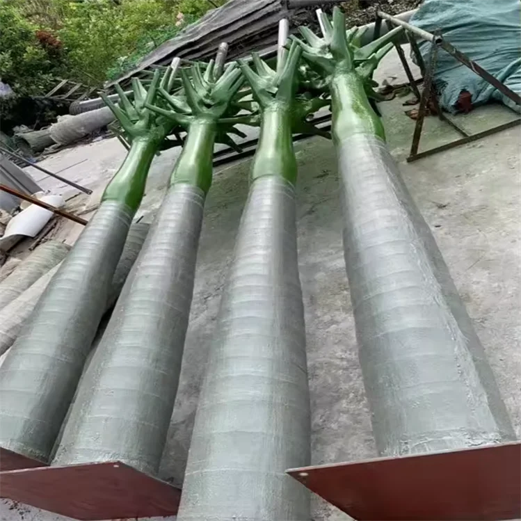 Fiberglass Trunk Landscape Fake Palm Tree Indoor Outdoor Big Simulation Coconut Tree for Garden Decoration Tree Manufacturer