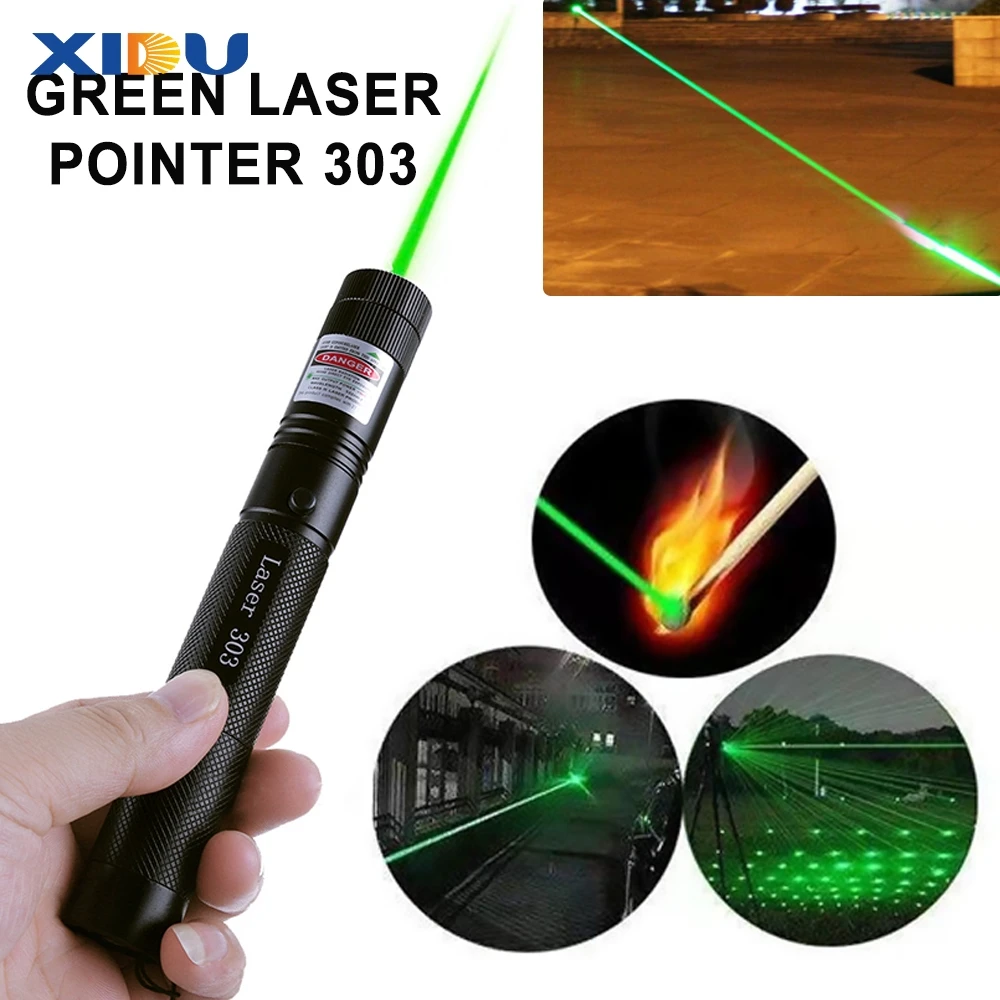 XIDU Green Laser Sight 303 Pointer High Powerful Device Adjustable Focus Lazer laser Pen Head Burning Match laser pointer pen