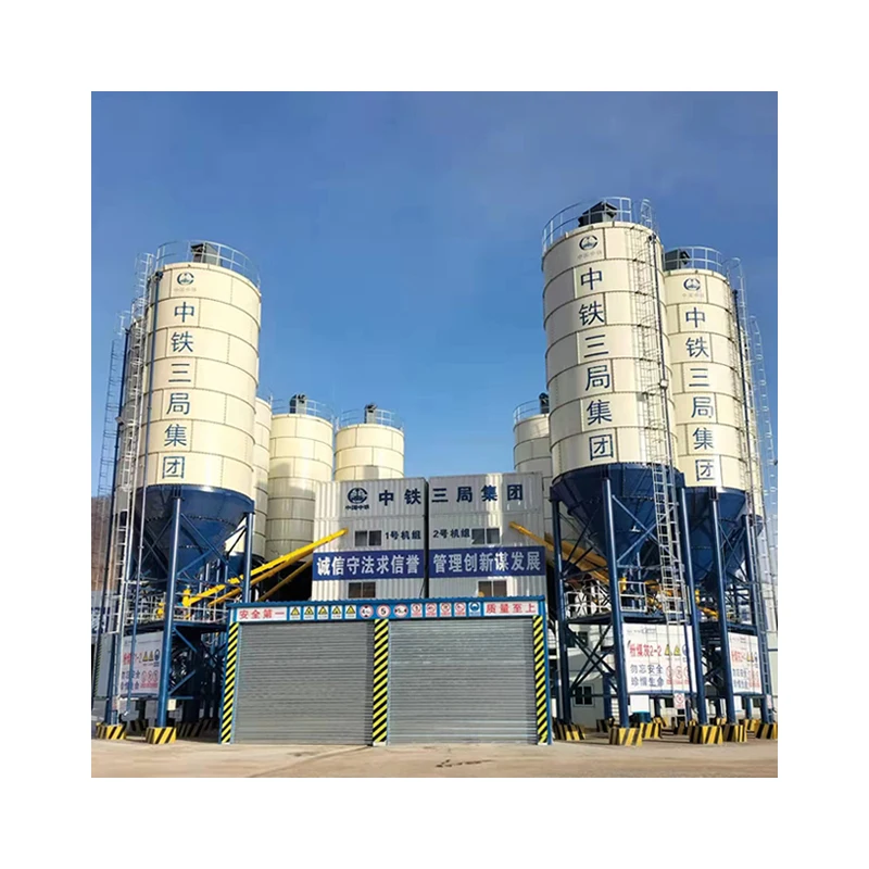 China Factory Manufacturer Automatic Fixed Concrete Batching Plant With Cement Silo