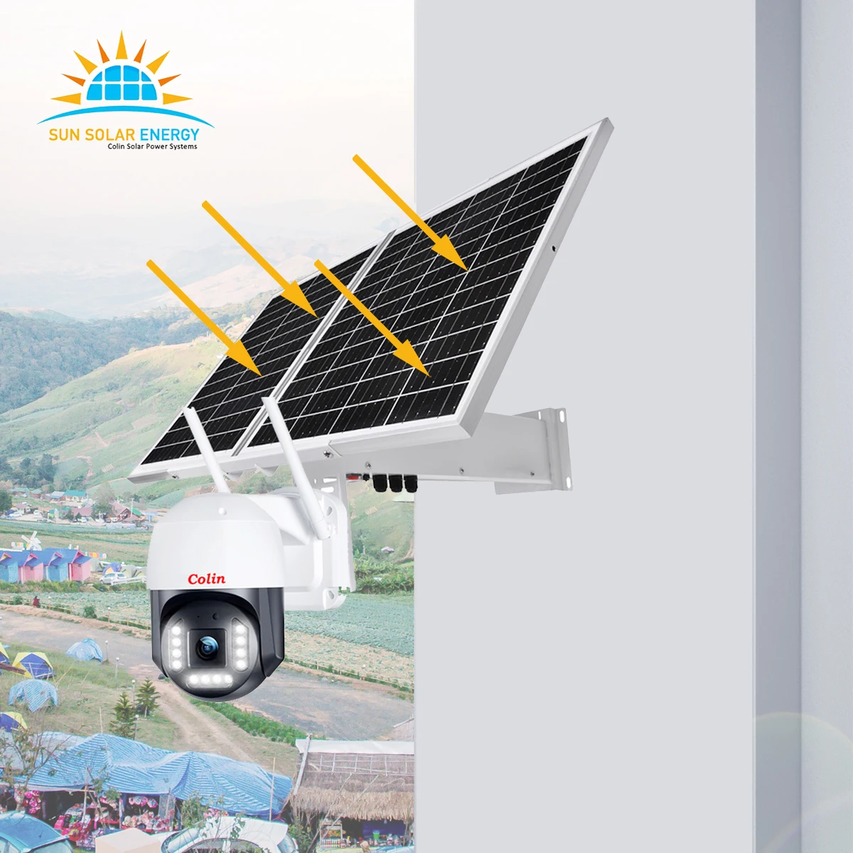 60W A+ panel faster charging 30Ah big battery output DC12V apply for V380 icsee tuya camhipro 4g or wifi camera