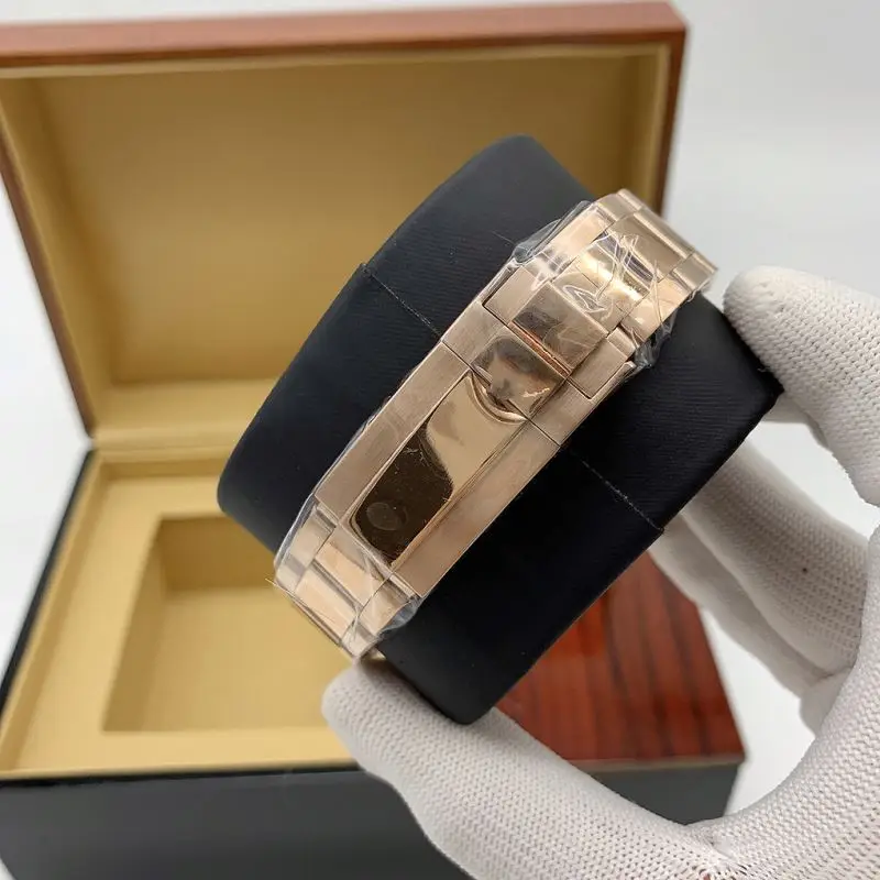 ROL Colored crystal loop bezel milk chocolate dial fashion unisex mechanical watch