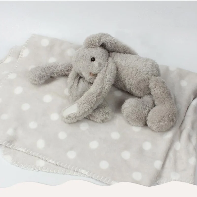Baby security soft rabbit soft blanket  stuffed rabbit animals super soft plush toy blanket animal shaped baby plush blanket