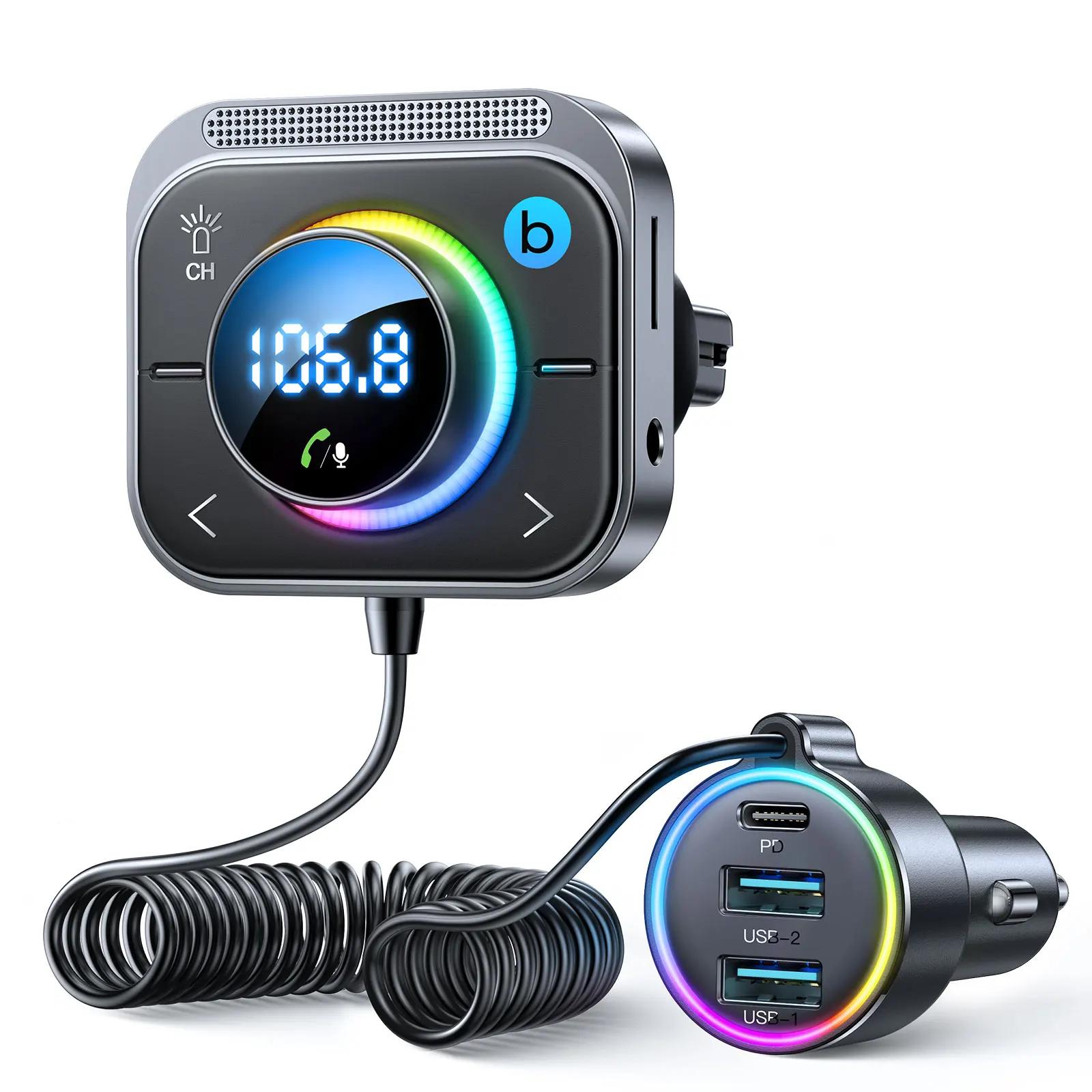 JOYROOM Mp3 Car Player BT Car Fm Transmitter Usb QC3.0 PD Quick Charger Car Fm Transmitter