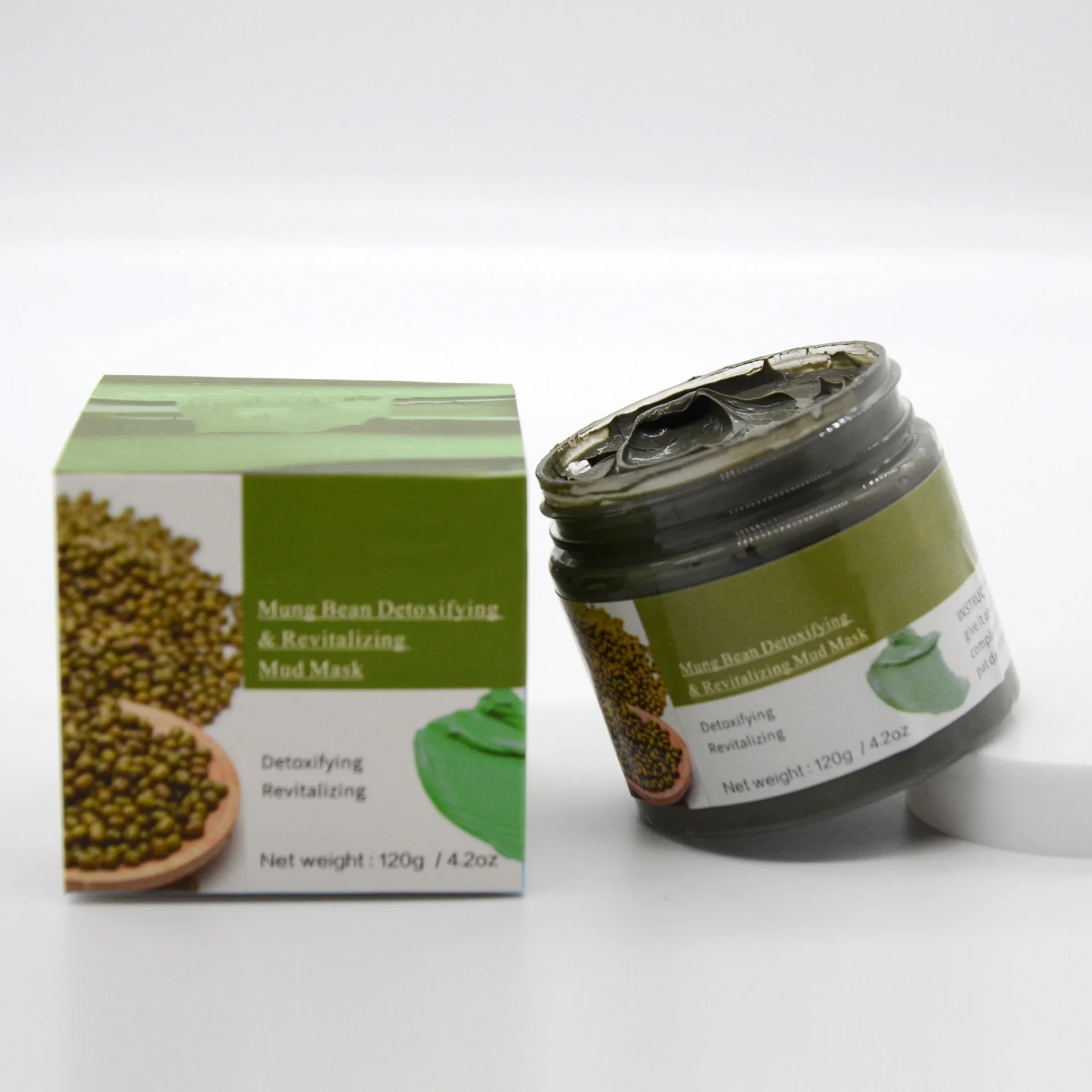 OEM Private label Whitening Mosturising Cleaning Clay Masks Natural Facial Mung Bean Detoxifying Revitalizing Mud Face Mask