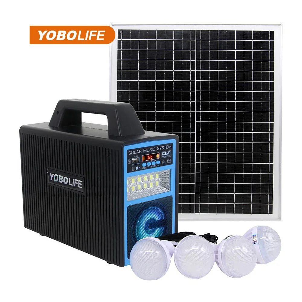 LM-9021 Portable Solar Energy System Support 12V TV&Fan Home Solar Lighting System  MP3&Radio For Outdoor Camping