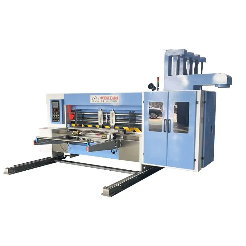 Automatic flexo two color printer slotter and die cutter corrugated board printing machine for make cardboard boxes