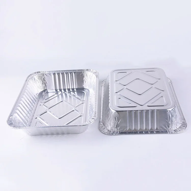 
Disposable takeaway deep turkey BBQ pan rectangle container aluminum foil tray 