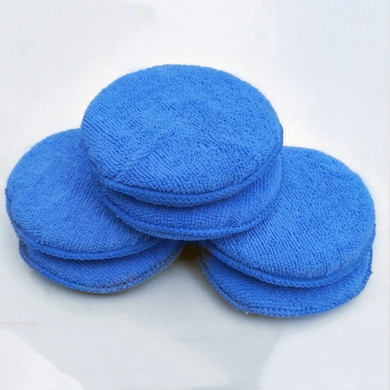 Round Soft Microfiber Car Wax Applicator Pad Polishing Sponge for Apply and Remove Wax Auto Care
