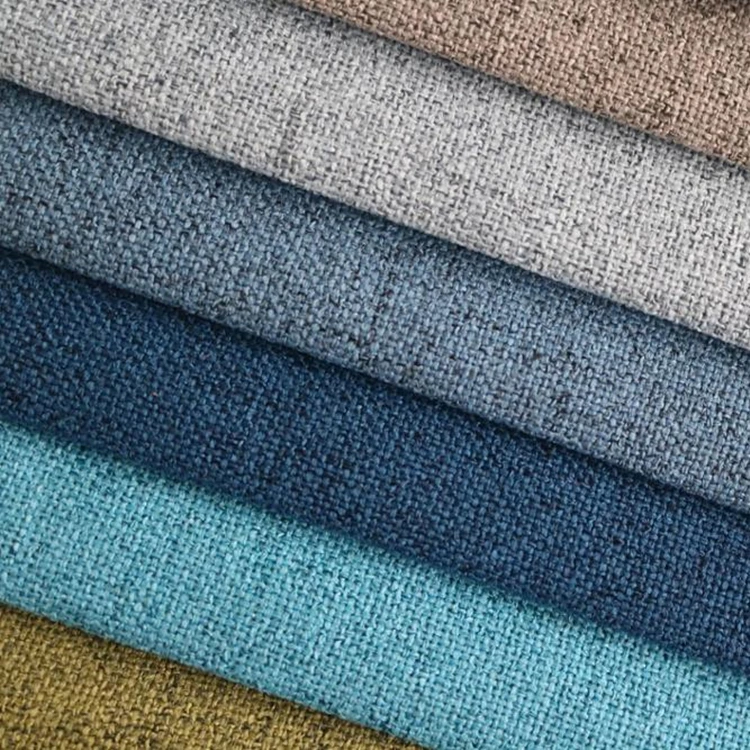 Y13 Factory Wholesale Fashionable Plain Color 100% Polyester Sofa Poly Linen Fabric
