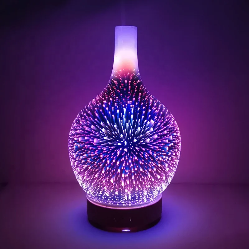2021 Trend Products Cold Mist Ultrasonic Air Humidifier Essential Oil Aromatherapy 3D Glass Diffuser