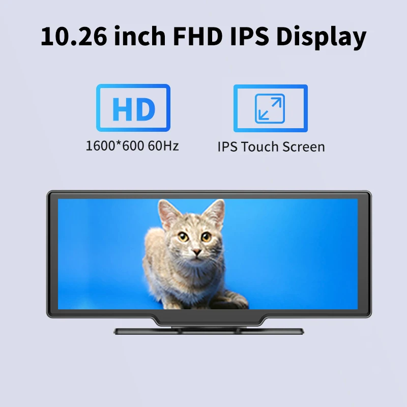 Maustor 10.26 inch Portable Universal Car Stereo Touch Screen SD TF Card USB FM BT WIFI CarPlay Built-In Speaker Car Radio