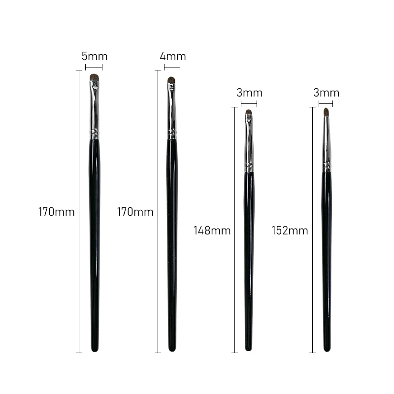 HXE-27 Factory new ergonomic handle small head dense pony hair eye detail makeup brushes 4pcs eye shadow brush kit for eyeliner