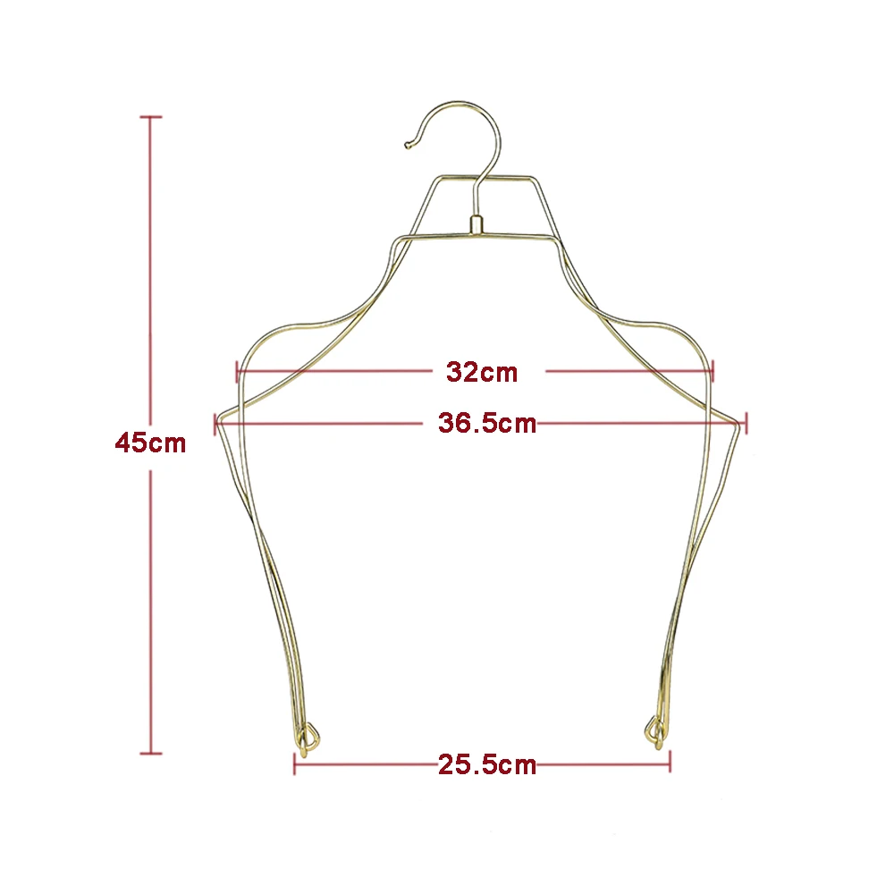 Foldable Swimsuit Hangers Wire Body Shape Metal Bikini Space Saving Swimwear Hanger for Lingerie