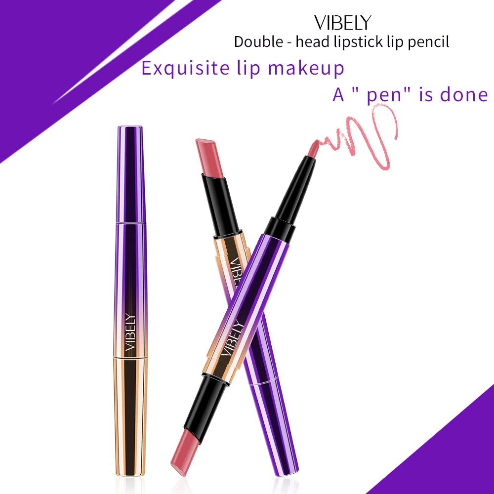 Лидер продаж, двухсторонние помады 16 цветов, Стойкая подводка для губ, водостойкая увлажняющая подводка для губ, карандаш