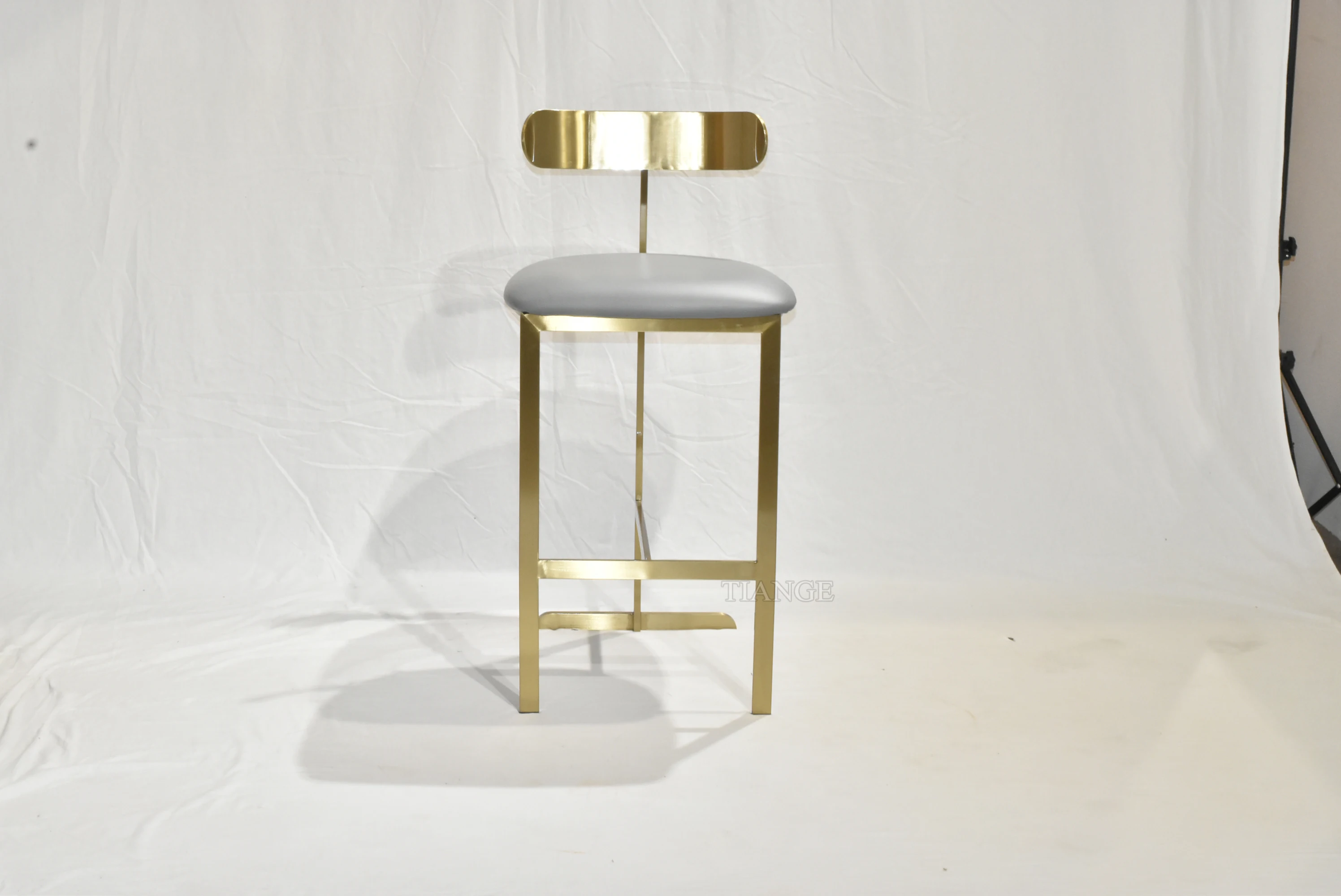 Modern stainless steel bar stool luxury bar gold metal chair custom made light luxury post-modern bar stainless steel chair