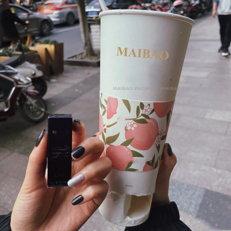 Takeway Hot Biodegradable Disposable Paper Blind Box Gift Coffee Beverage Cups, Coffee Cups Printed Double Walled Paper Cup