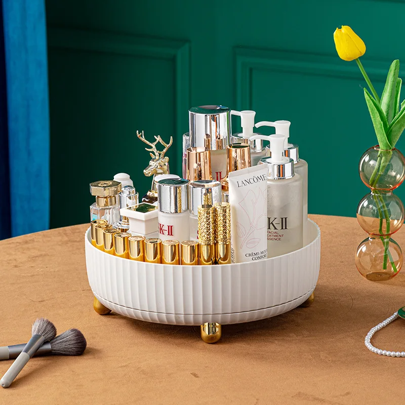 360 Rotation Non-Skid Pantry Cabinet Lazy Turntable with Wide Base Storage Bin Rotating Organizer for Kitchen Seasoning