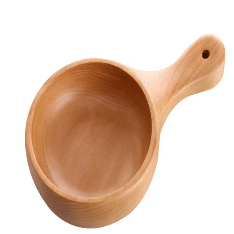 Salad bowl high quality competitive wooden spoon large round spoon with handle food spoon