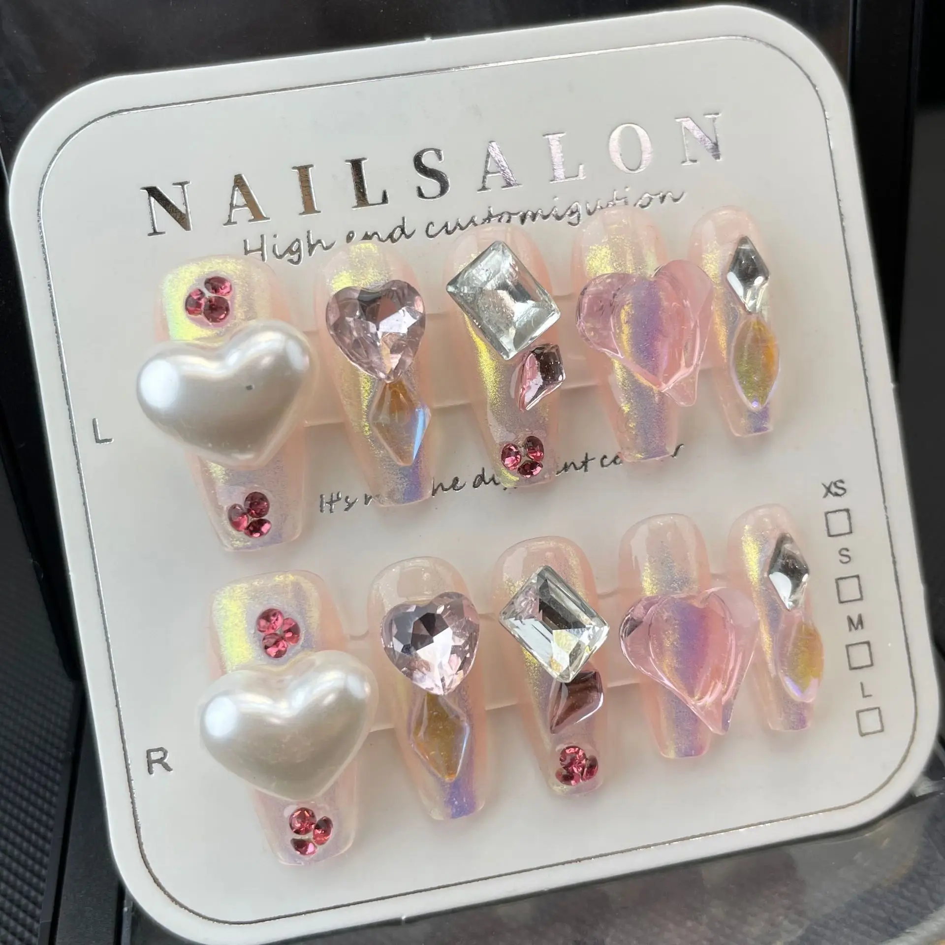 Design #726 #764 Handmade Acrylic Press on Gel Nails Artificial False Nail Tips Hot Luxury Almond Art Full Cover Nails