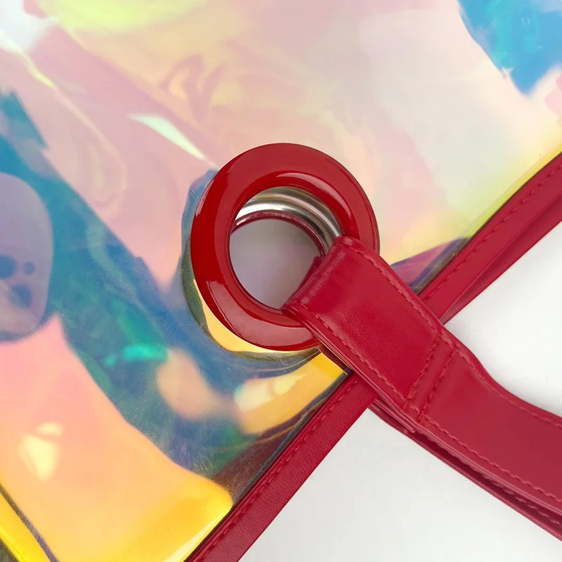 Big recycled neoprene eco friendly lazy cosmetic shopping bag clear design with personalized cool summer new product