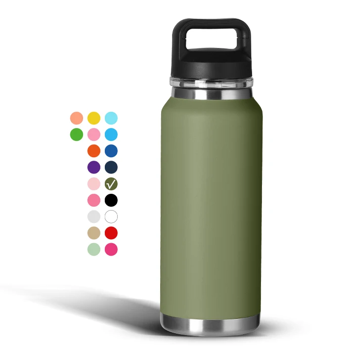 Customized high-quality stainless steel vacuum travel tumblers metal blttle with handle 32 ounce large capacity flask