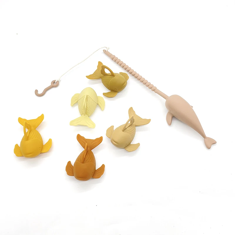 2024 New Easy Play Soft Silicone Fishing Toy for Toddlers & Kids | Montessori Toy Gift for Toddlers And Kids, Water Play Toys